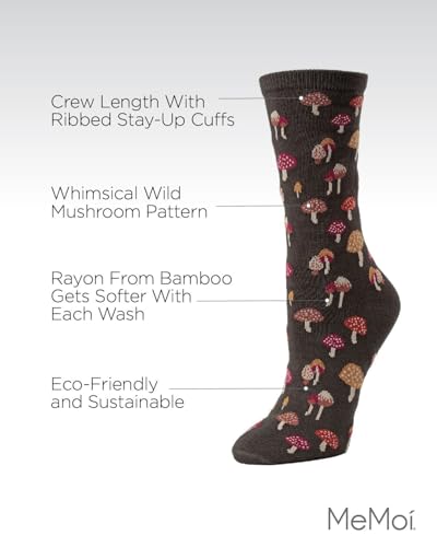 MeMoi Mushroom Field Rayan Blend Crew Sock3