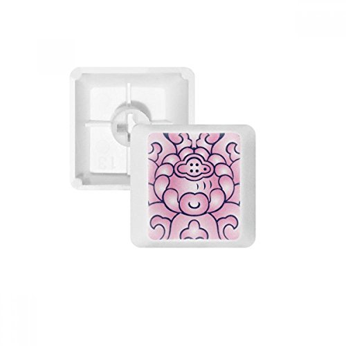 Keycaps PBT anti-jaunissement pour clavier mécanique touches roses sans marquage