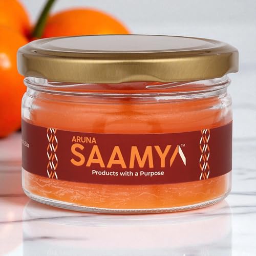 Image of ArunaSAAMYA Handcrafted Scented Jar Candle I Citrus Fragrance (Tangerine Dreams) I Pack of 1 I 120 GMS I Upto 40 Hours Burn Time