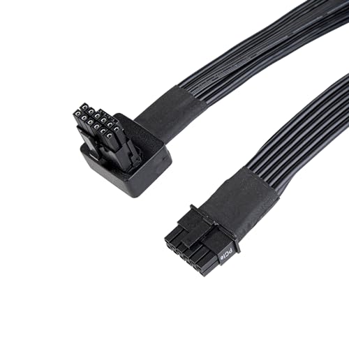 Image of Silverstone Technology PP14-90 12+4 pin (PSU) to 12+4 pin (GPU) Low-profie 90 Angled 12VHPWR PCIe Gen5 Cable, SST-PP14-90