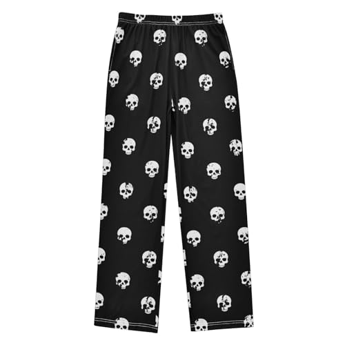 ZZXXB Skulls Boys Long Pants Soft Trousers Elastic Waist Kids Lounge Bottoms with Pockets S-XL