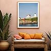 XTXGERL Paint by Numbers DIY Cape Neddick Lighthouse Maine Canvas Painting Set with Acrylic Pigment Paintbrush for Adults Artwork 16" x 20" #1
