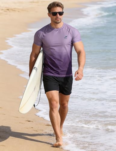Image of Men's Swim Shirts Rash Guard UPF 50+ UV Sun Protection T-Shirt Quick Dry Fishing Beach T Shirts