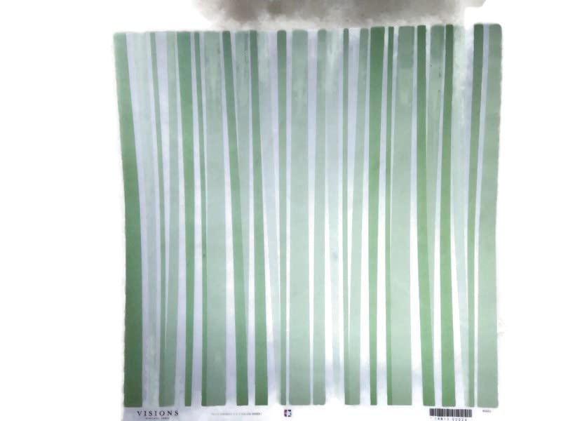 Vellum Paper Green Stripes 12x12
