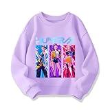 [Kwijhbn] 女の子 男の子 パーカー K-POP ガールズ！デーモン・ハンターズ 長袖 応援服 アニメ カジュアル 衣装 柔らかい 日常着 トップス 萌え 130CM