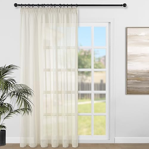 Cortinas Salon para Ventanas Grandes 300 Anchos 1 Piezas Visillos Semitranslucidas De Riel 300x240 para Habitacion De Infantil Cortina Beige para La Sala De Estar Y Dormitorios