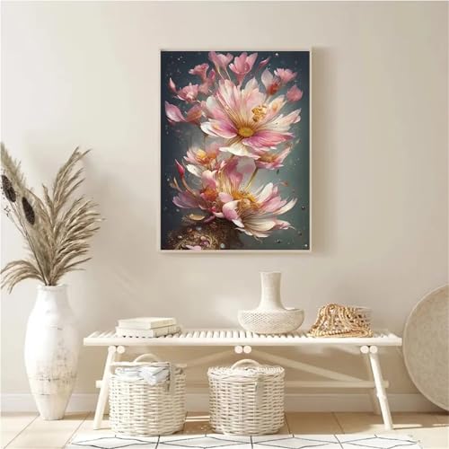 5D diamond painting kit complet rose pour sublimer votre decoration salon