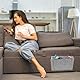 Bett Organizer Betttasche Nachttisch Caddy Schlafzimmer Aufbewahrungstasche Einhängen für Zuhause Wohnung Krankenhaus Schule Handy iPad Couch TV Fernbedienung Buch Brille Flasche Snack Grau 32×21×2 cm