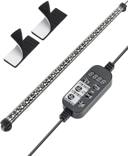 Image of Pawfly 14W Aquarium LED Light 28 Inch 24 /7 Fish Tank with Full Spectrum Brilliant White Blue Red Green Lights Multi-Colored LEDs with D /N Mode Single Color Effect Timer and Adjustable Brightness