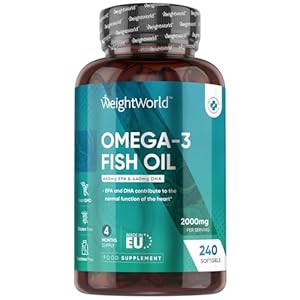 Omega 3 Fish Oil 2000mg – 240 Softgels (4 Months Supply) – 660mg EPA & 440mg DHA – Cod Liver Oil Capsules Alternative – Omega 3 Fatty Acids Supplements