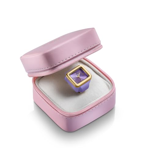 Image of Sonata Poze 7 Analog Purple Dial Golds heet Metal Ring Strap Watch for Women - SP80143KM03W
