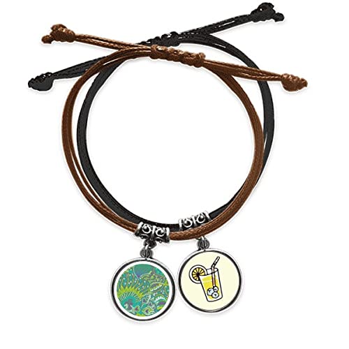Bracelet main chaîne motif abstract green fishes en cuir : cadeau idéal