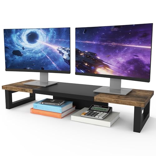 Monitorständer 91x26cm Monitor Erhöhung Bildschirmerhöhung für 2 Monitore