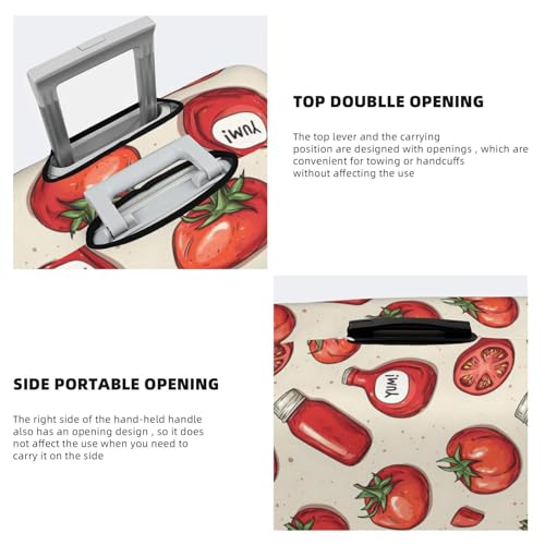Tomato Ketchup Red Print Travel Luggage Covers, Washable Suitcase Covers Protector for Luggage 18-32 Inch High Elasticity4