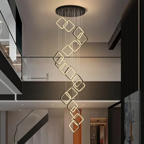 Lustre noir à LED 18 têtes moderne à intensité variable avec télécommande - 3