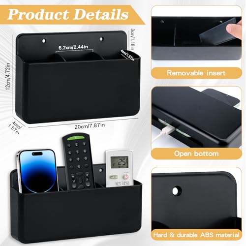 MINISOISO Fernbedienungshalter,2PCS Fernbedienung Halterung Wand Organizer Selbstklebende,Fernbedienungs Aufbewahrung,3 Fäche Wandhalterung Fernbedienu,Remote Control Holder für Wohnzimmern Büro Küche