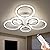 SEABLE Modern LED Ceiling Light,Dimmable 3 Colors 6 Rings Flush Mount Ceiling Light Fixture,3000K-6500K 81W White Close to Ceiling Light with Remote for Living Room,Bedroom,Laundry Room