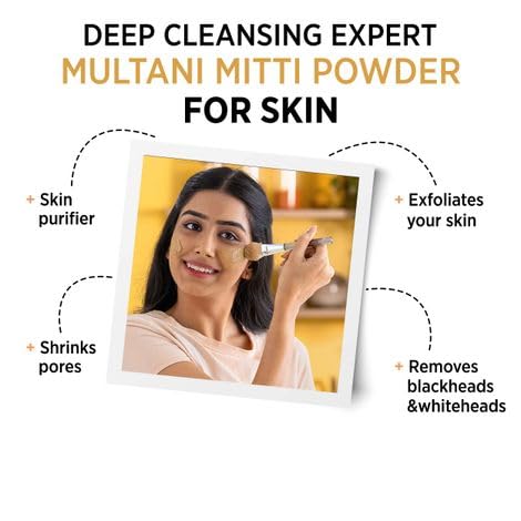 Image of Alps Goodness Multani Mitti Powder, 100% Natural Beauty Mask for Skin and Hair 50g
