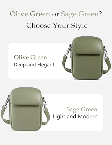 Image of Yarnic Small Crossbody Bag, Vegan Leather Cell Phone Purse for Women, Vintage Wallet Bag with Card Slots
