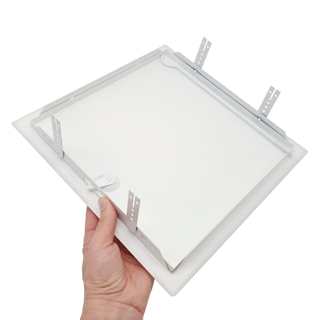 Revisionsklappe 30x30cm PREMIUM mit Vierkantverschluss - Stahlblech Weiß 4 Kantverschluss 300x300mm Revisionstür | Wartungsklappe | Serviceklappe | Badewanne Revisionstuer