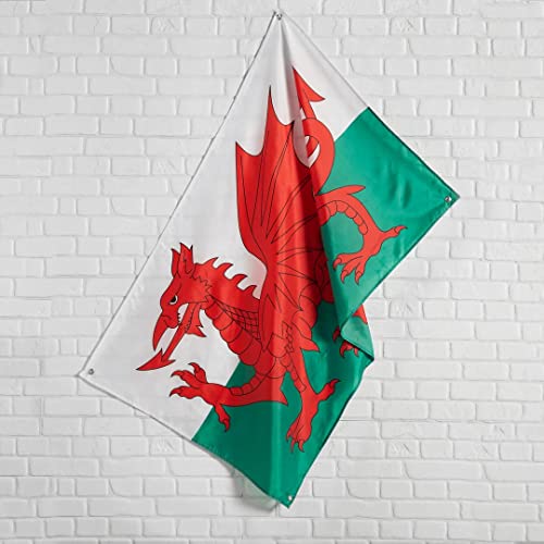 Runesol Wales Flag 3×5, 91x152cm, Welsh Dragon Banner, St David’s Day ...
