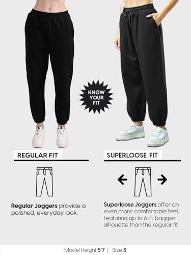 Image of Bewakoof Women's Cotton Super Loose Fit Joggers|Bewakoof Air 1.0 | Track pants for woman | Lower for women | Multipurpose | Activewear | Utility Pockets | Lightweight & Flexible Elastic Waist | Casual Joggers | Loose Fit