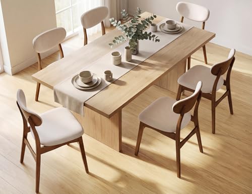 Mapleyard Wooden Dining Chairs Set of 6 - Farmhouse...