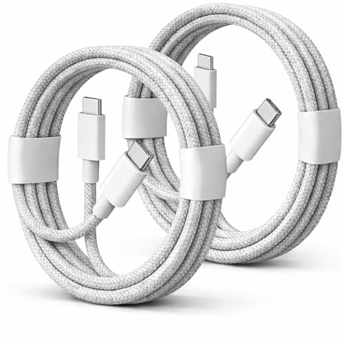 2 Pack For Samsung Galaxy A17 A16 A15 A14 A13 A12 A26 A35 A25 Fast Charging Charger Cable 60W USB C to USB C Braided Charging Cable High Speed Data Transfer Type C to C Phone Tablet Lead Wire 1M
