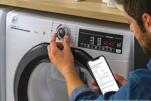 Hoover H-DRY 350 Freestanding Condenser Tumble Dryer, 9 Kg, Class B, Wi-Fi & Bluetooth, Four Drying Levels, Aquavision & Advanced Care, White, 59.6x60.4x85 cm - HRE C9TBE-80 - Image 6