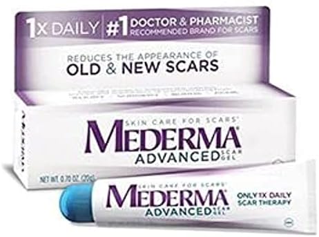 Mederma Advanced Scar Gel - 1x Daily: Use less, save more - Reduces the Appearance of Old & New Scars - #1 Doctor & Pharmacist Recommended Brand for Scars - 0.7 ounce, 0.7 Ounce