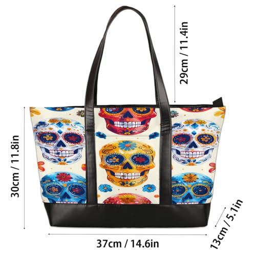 PU Leather Tote Women Weekender Bag Shopper Handbag Travel Purse, Laptop Tote Bags with Zipper3