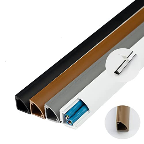 Canaleta para cables de PVC, 2 unidades, 3,3 pies, resistente al desgaste, cubierta para cables en piso y pared, pintable, gris, 14x14 mm miniatura 2