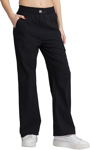 vittorio y Pantaloni Cargo Donna Vita Alta Pantaloni Baggy con Tasche Pantaloni Larghi Donna Streetwear Casual (IT, Testo, Taglia Unica, Regular, Regular, S/M, Nero)