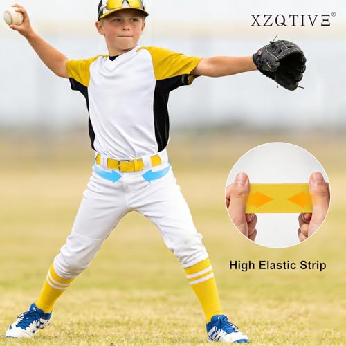 Image of XZQTIVE Baseball Softball Socks and Belt Combo Set Adjustable Softball Socks and Elastic Belt for Kids Youth Adult