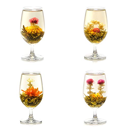 Teavivre 12pcs Handmade Blooming Flower Tea, Assorted Flowering Green Tea Ball - Tin