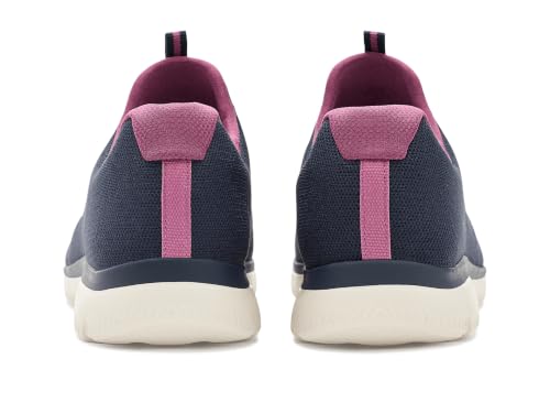 Image of Skechers Women's Summits - Radiant Flow Navy Burgundy 11 Medium