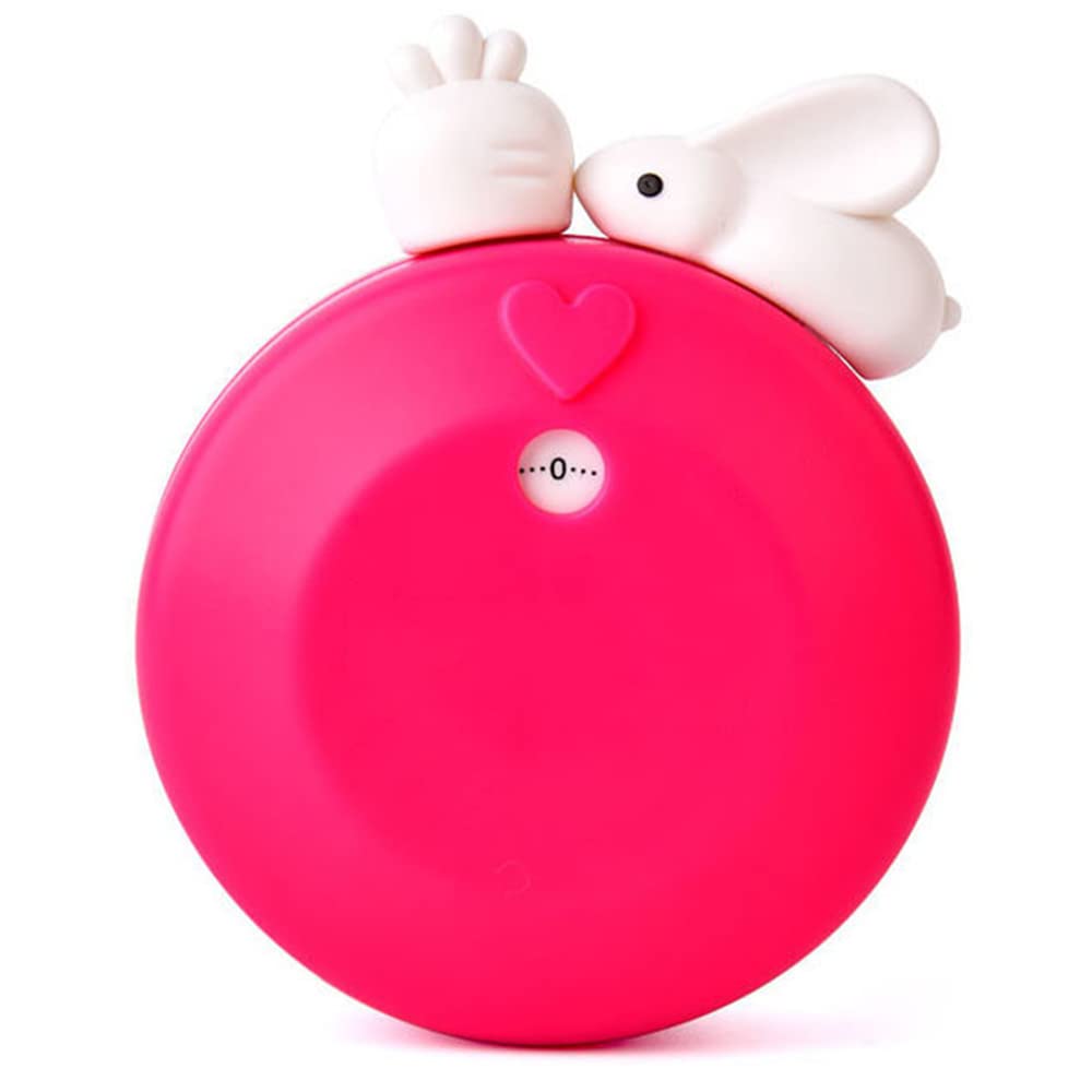 Jyccyiheng Rose Red Classroom Timers For Teachers Kids Large Magnetic Digital Timer, Rabbit Mechanical Kitchen Timer(Color:rose Red)