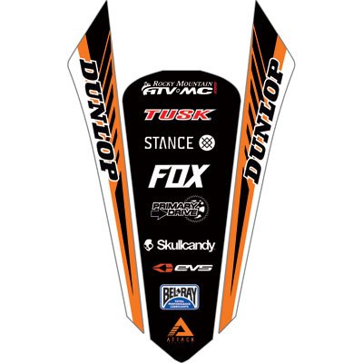 Attack Graphics Turbine Rear Fender Decal Orange for KTM 250 XC-F 2008-2009