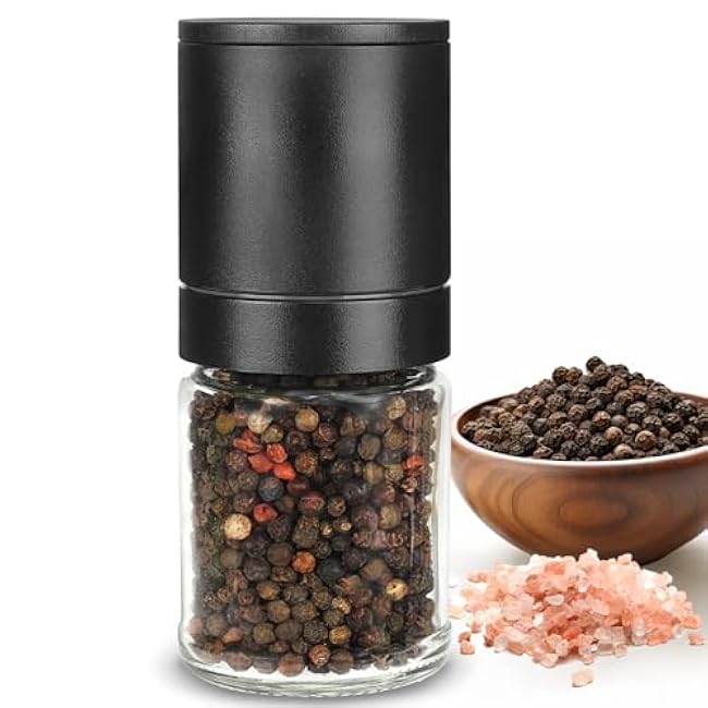 Pepper Grinder Salt Grinder,small Pepper Mill Salt Mill with Adjustable Coarseness Pepper Grinder Refillable Salt Pepper Grinder spice grinder Gifts,Manual Pepper Mills travel pepper grinder 1pcs