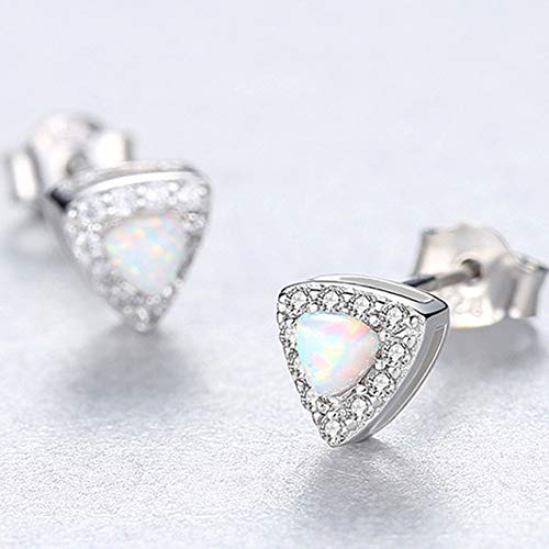 CMBSSTFC Reine geometrische Ohrstecker für Frauen, Bunte Opal-Boucles, edler Schmuck