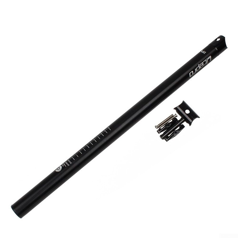 Sattelstütze aus Aluminiumlegierung, 600 mm Länge, zusammenklappbar, röhrenförmig, für Fahrrad, Fahrrad-Sattelstützenrohr (schwarz) Sport 