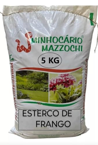 Adubo Orgânico Esterco de Galinha 5kg - Minhocário Mazzochi - Natural, Plantas, Hortas
