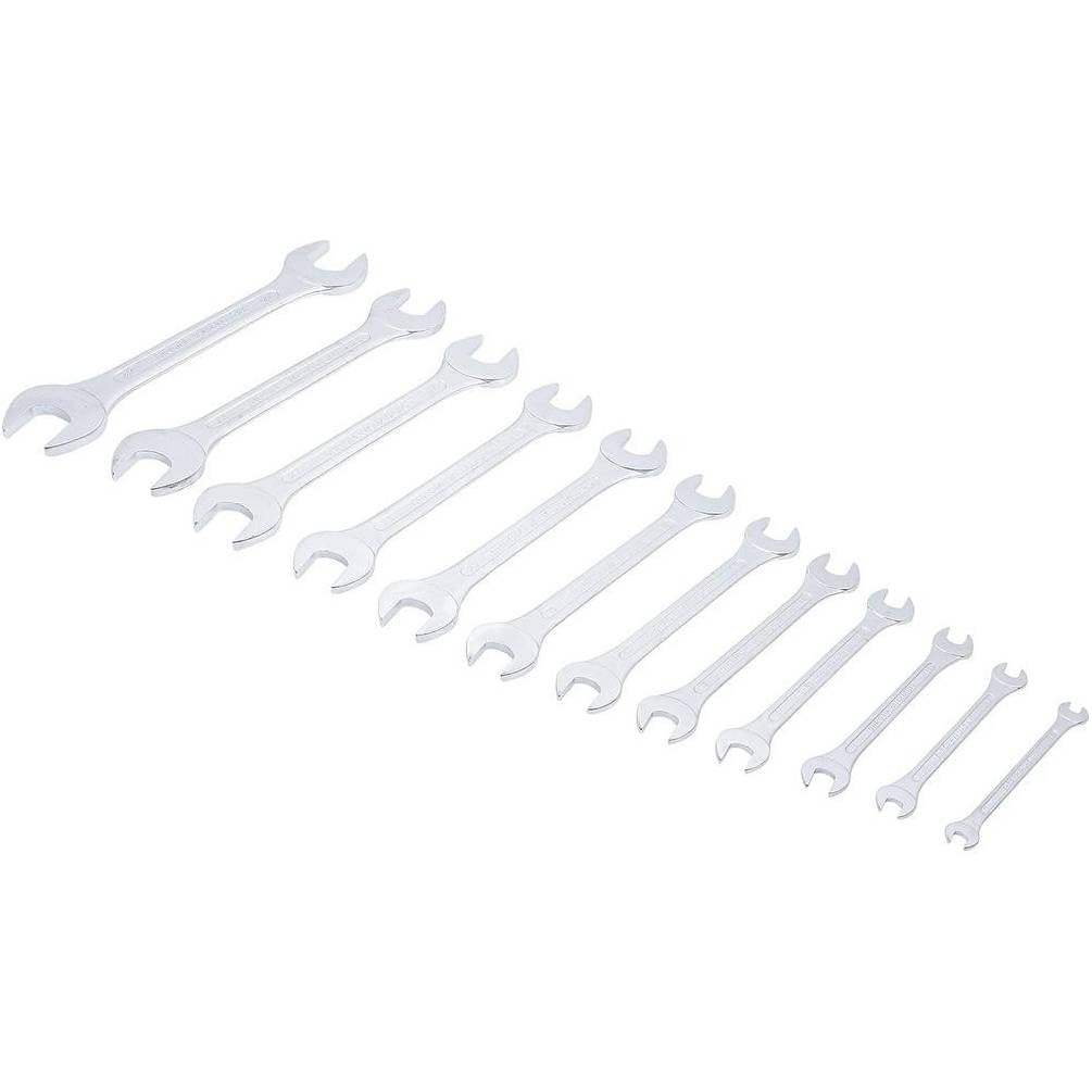Jeu de Clés Plates Doubles 6 x 7-30 x 32 mm - 12 pcs - Acier Résistant et Pratique - D-Work