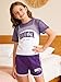 Vitalique Size 7 8 Girls Summer Outfits Fashion Crop Tee + Cami Top + Shorts Summer Girl Clothing Set Purple 7-8 Years