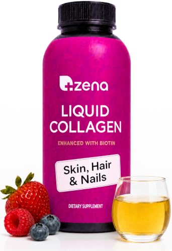 Zena Nutrition Premium Liquid Collagen for Women Healthier Your Skin Hair & Nail Verisol Collagen Liquid Biotin and Collagen Supplements for Women - 20oz
