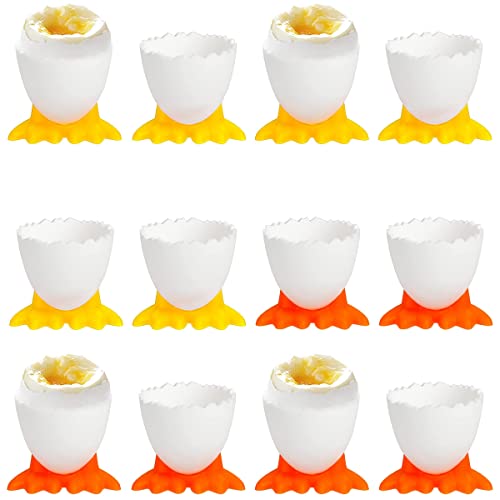 WideSmart 12 Pcs Coquetier,Coquetier Silicone Cuit Oeufs Coquetier Oeuf Original Ensemble de Coquetiers Porte-Silicone Coquetier Coquetier Oeuf Plastique Paques Casier à Oeufs pour Petit-Déjeuner