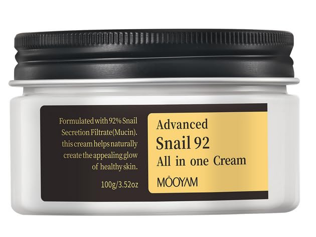 Advanced Snail 92 | Crema de baba de caracol con ácido hialurónico | Crema facial antiacné y antiarrugas | Para todo tipo de piel | Cuidado facial chino