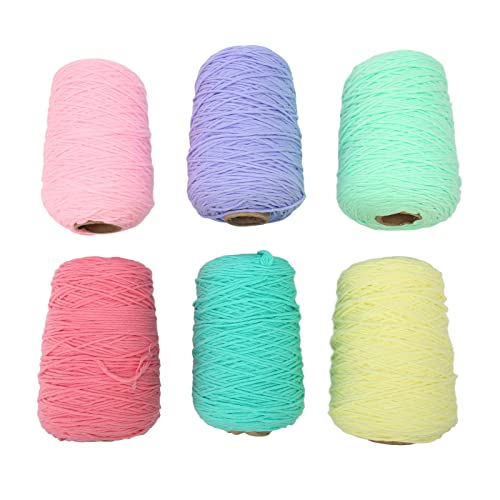 6 Rolls Tufting, Yarn 8 Shares 437 Yards Each Fade Assorted Colors Household Rug Shrink Carpet Knitting for Weaving Adults Kids Beginners Tools Accessories