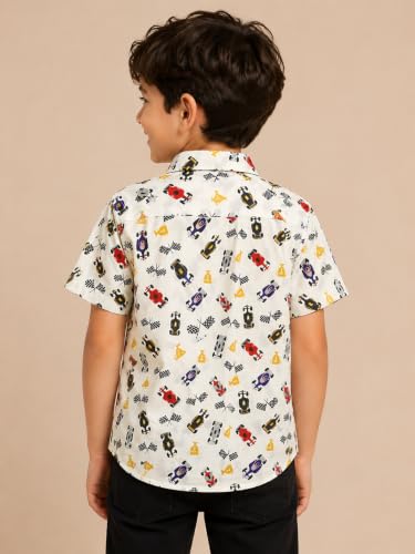 Image of RICH COPPER Fashionable Cotton Printed Half Sleeve Casual Shirt for Men Featuring Lightweight Fabric and Modern Design