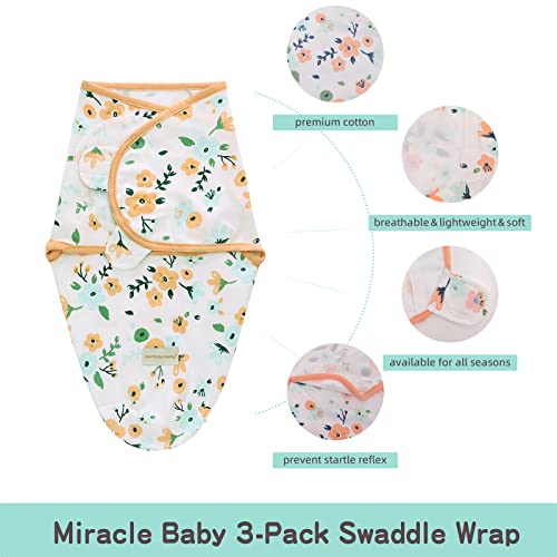 Image of LAT Swaddle Blanket with zip Baby Girl Boy-Easy Adjustable 3 Pack Infant Sleep Sack Wrap Newborn Babies 100% Cotton Sleep Bag(Pink Flowers,0-3Months)